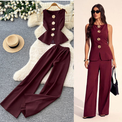 Women’s Floral Tank Top & Wide-Leg Pants Set
