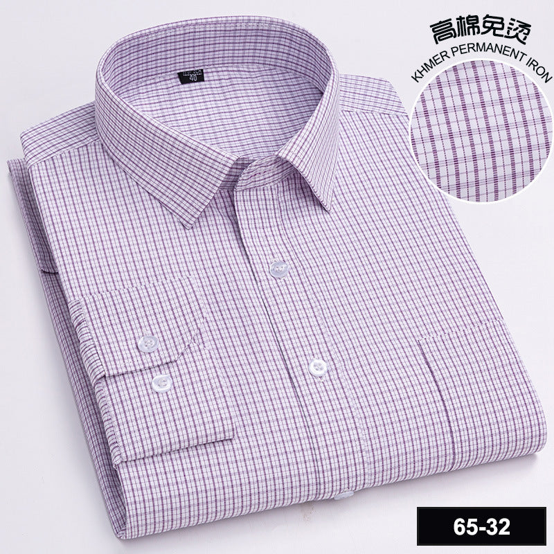 Men’s Cotton Plaid Long-Sleeve Casual Shirt