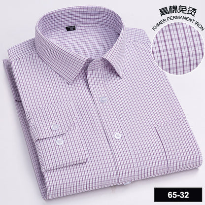 Men’s Cotton Plaid Long-Sleeve Casual Shirt