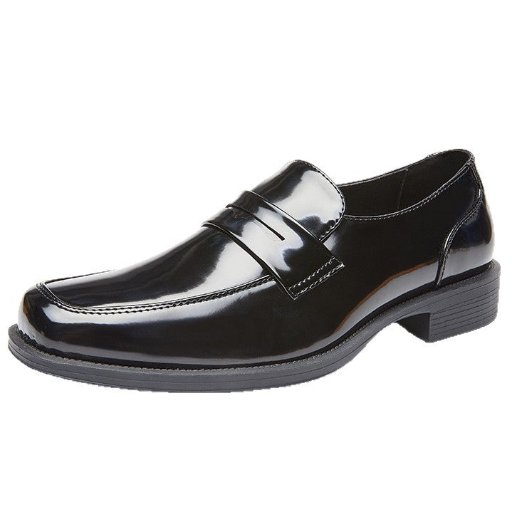 Men’s British Style Shiny Leather Slip-On Loafers