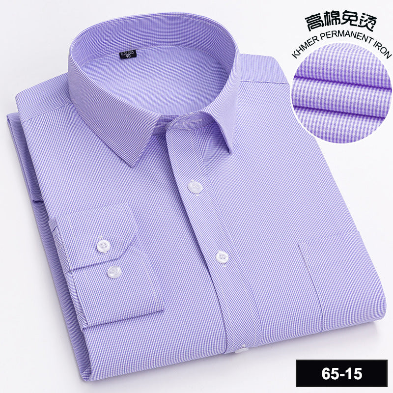Men’s Cotton Plaid Long-Sleeve Casual Shirt