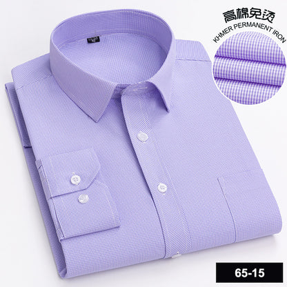 Men’s Cotton Plaid Long-Sleeve Casual Shirt