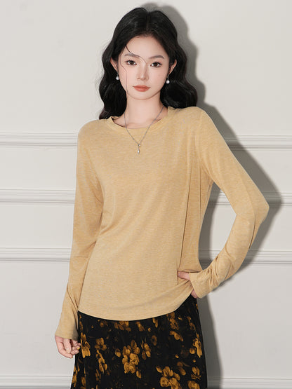 Women’s Soft Cashmere-Feel Long Sleeve Crew Neck Top