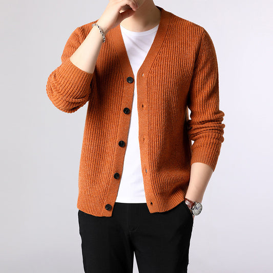 Men’s Jacquard Knit Cardigan Sweater