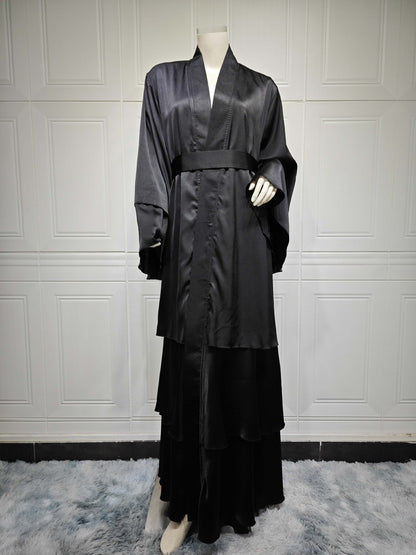 Women’s Solid Color Long Skirt Cardigan Set