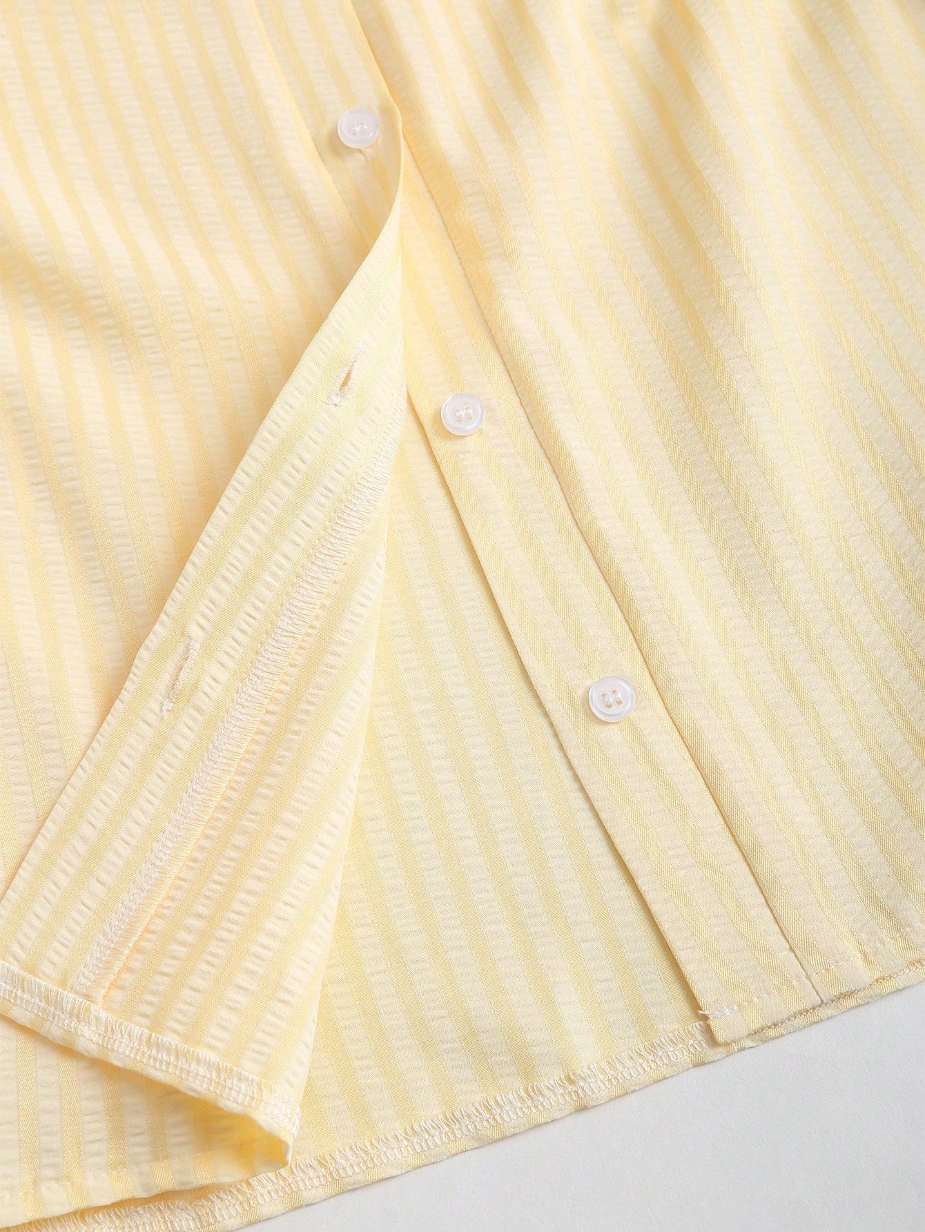 Women’s Puff Sleeve V-Neck Pleated Shirt Dress