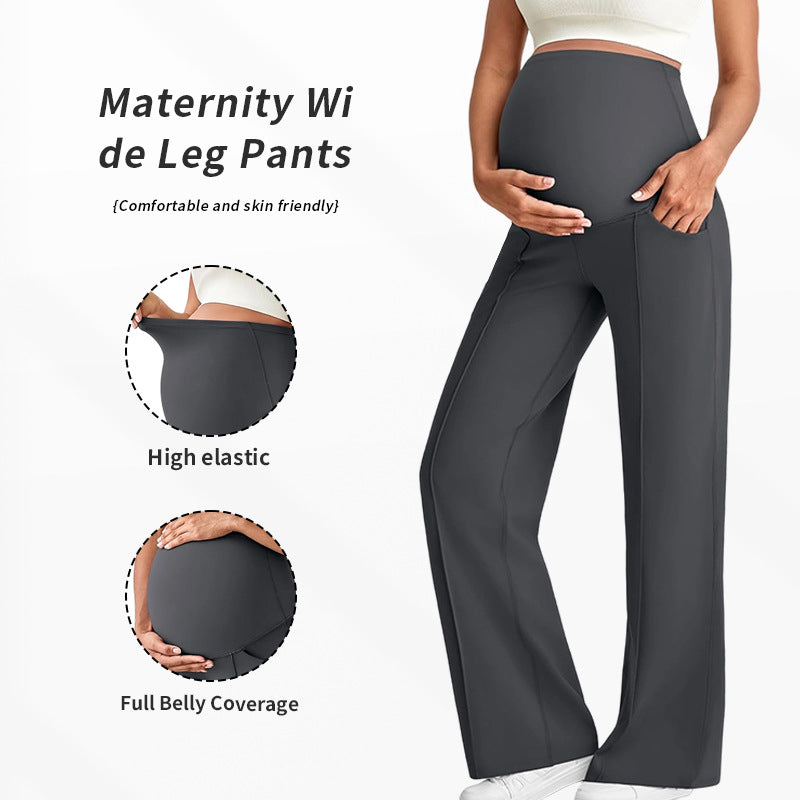 Women’s High-Waist Maternity Wide-Leg Pants