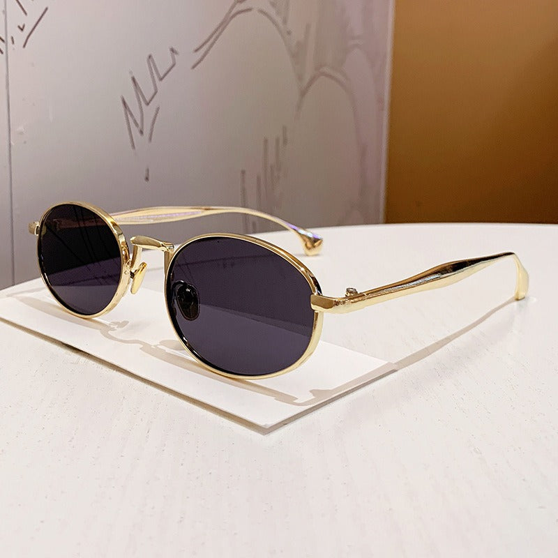 Oval Metal Frame Fashion Sunglasses