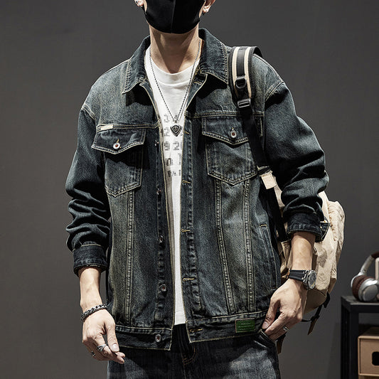 Men’s Plus Size Heavyweight Retro Denim Jacket
