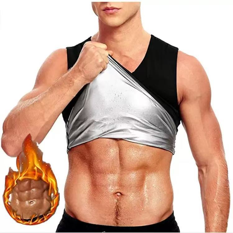 Cross-border shaping belly coat men's fitness sweat short sleeve sports running sweat shirt beer belly round neck short sleeve wholesale