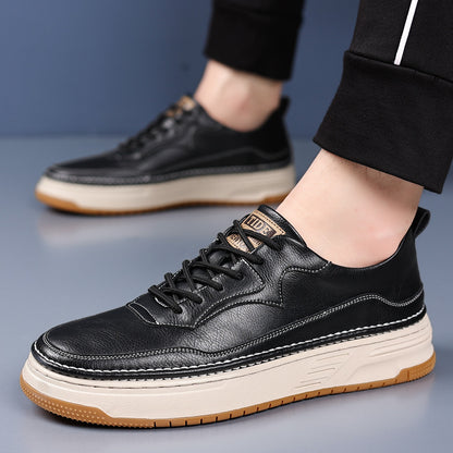 Men’s British-Style Black Leather Casual Shoes