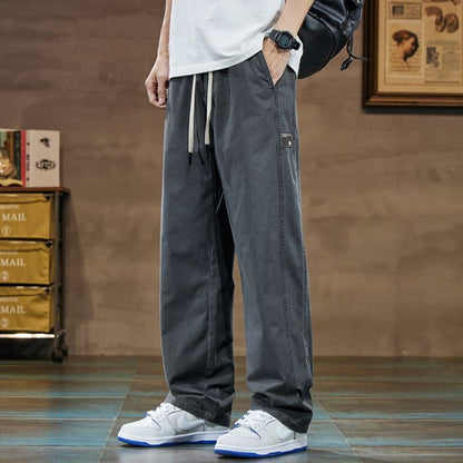 Men’s Cotton Wide-Leg Cargo Pants