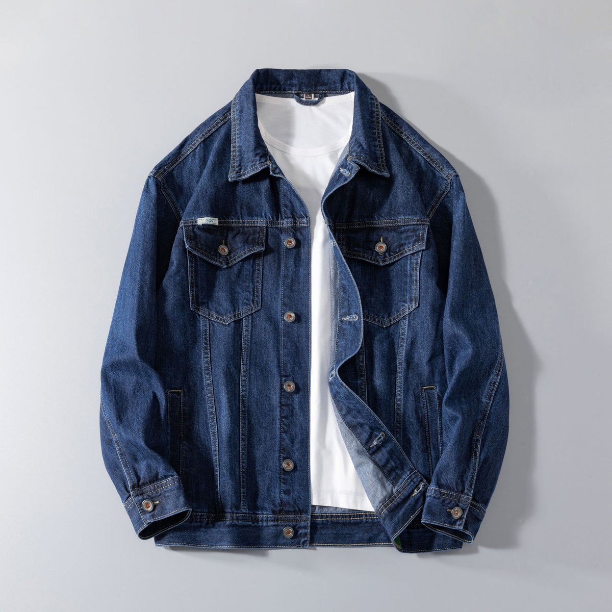 Men’s Plus Size Heavyweight Retro Denim Jacket
