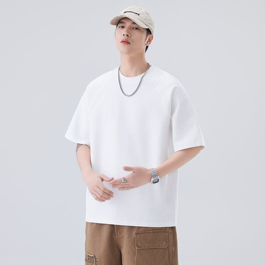 Men’s Minimalist Solid Color Crew Neck T-Shirt
