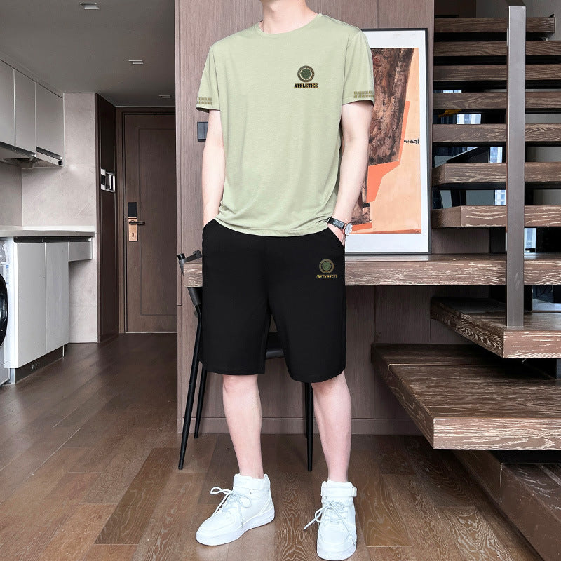Men’s Ice Silk Short Sleeve Sports Set