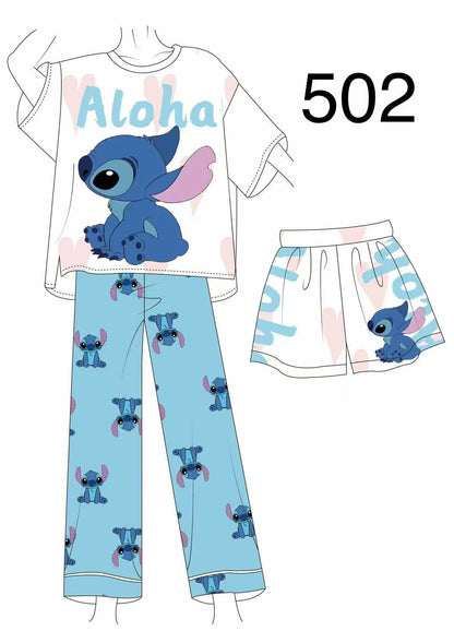 Women’s Double-Sided Milk Silk Cartoon Pajama Set (3-Piece)