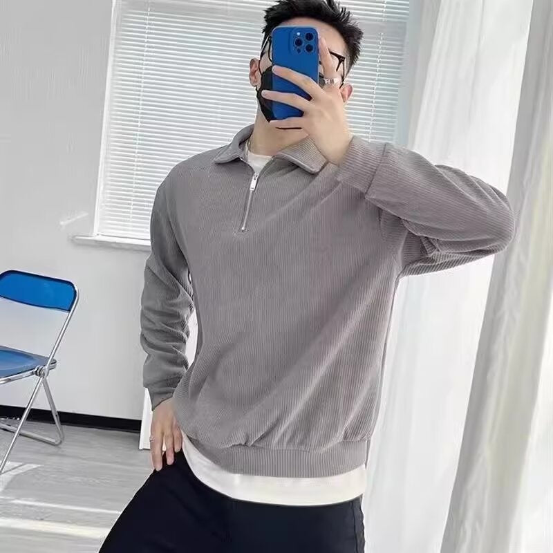 Men’s Half-Zip Stand Collar Knit Sweater