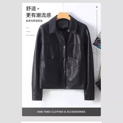 Women’s Korean Style Slim Fit Leather Jacket