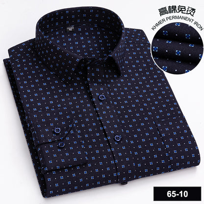 Men’s Cotton Plaid Long-Sleeve Casual Shirt