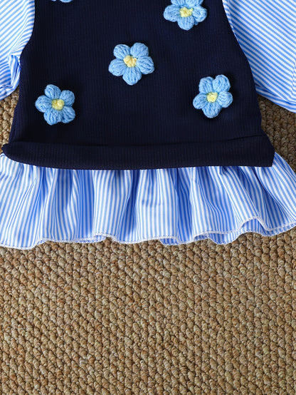 Baby Girls’ Puff Sleeve Top & Flared Pants Set