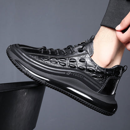 Men’s Crocodile-Print Casual Sneakers