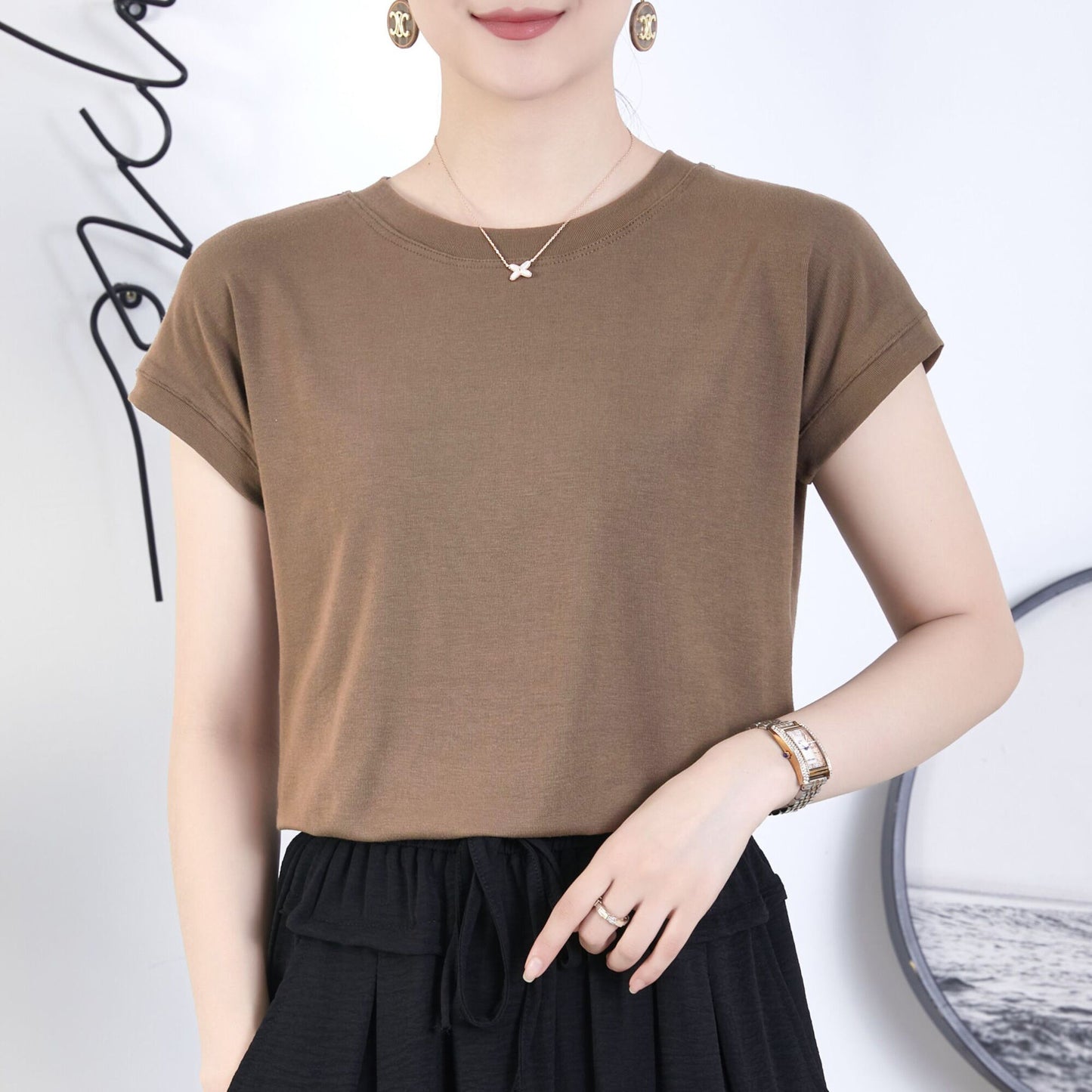 Women’s Bat Sleeve Casual T-Shirt