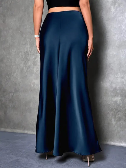 Women’s High-Waist Satin Mermaid Maxi Skirt