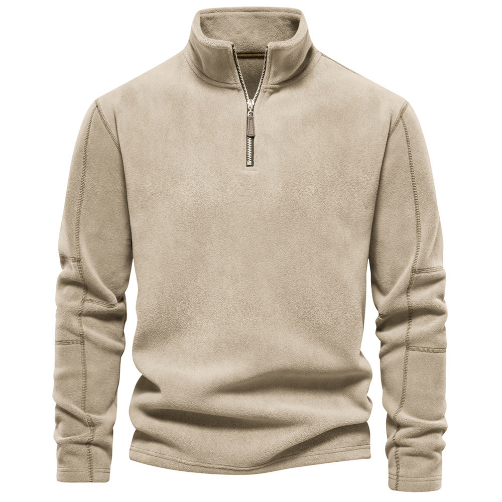 Men’s Half-Zip Fleece Stand Collar Sweatshirt