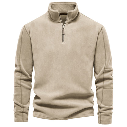 Men’s Half-Zip Fleece Stand Collar Sweatshirt