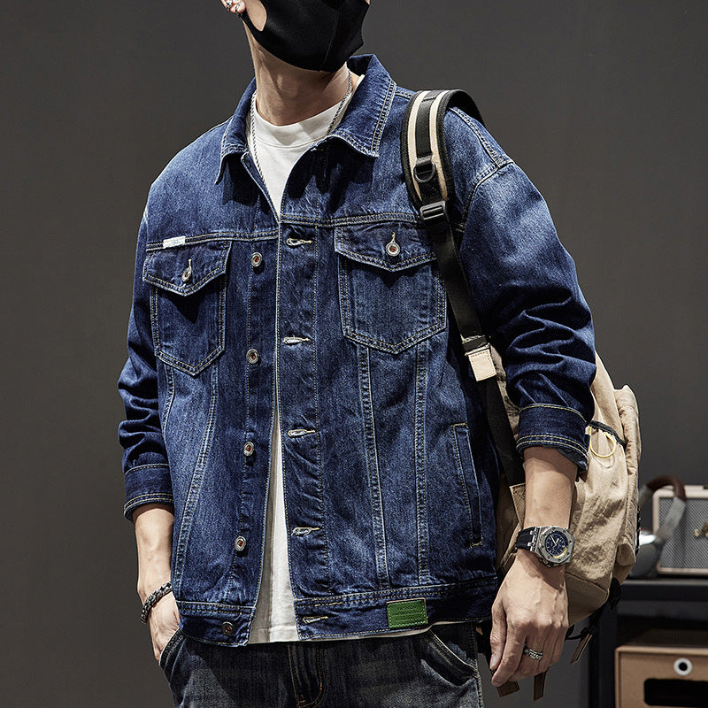 Men’s Plus Size Heavyweight Retro Denim Jacket