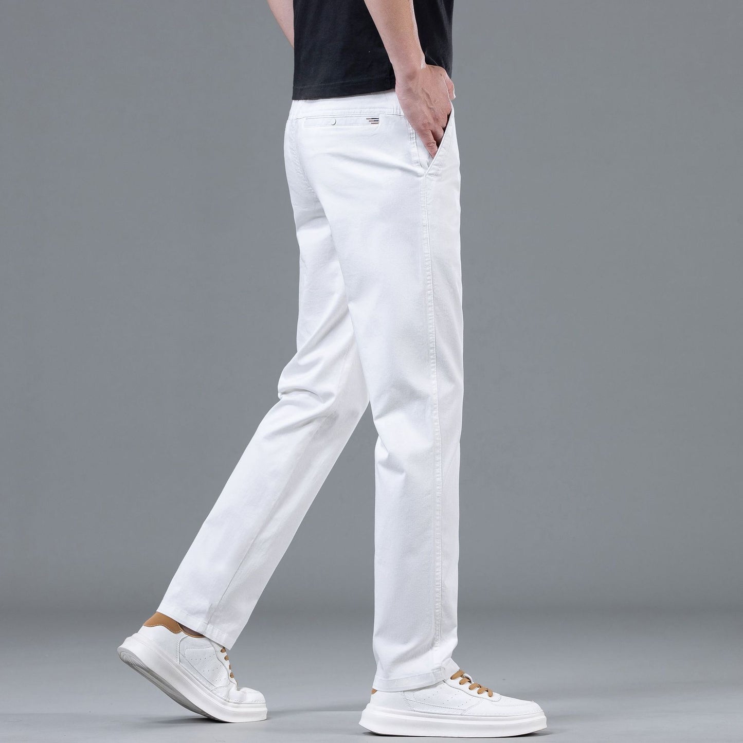 Men’s Pure Cotton Straight-Leg Casual Pants