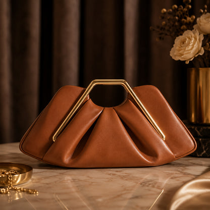 Women’s Soft Leather Pleated Cloud Bag
