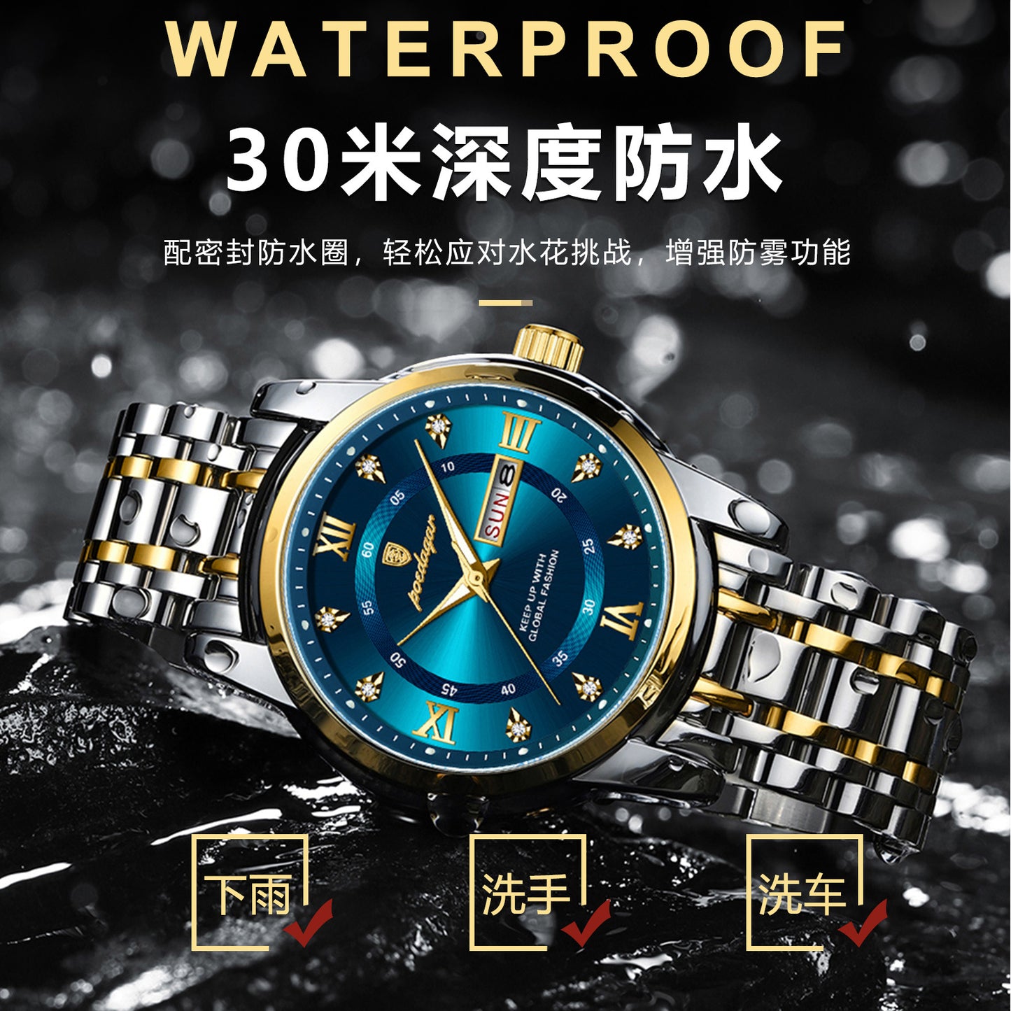 Men’s Waterproof Luminous Quartz Watch