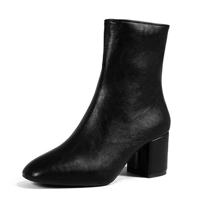 Women’s Plus Size Square-Toe High Heel Ankle Boots