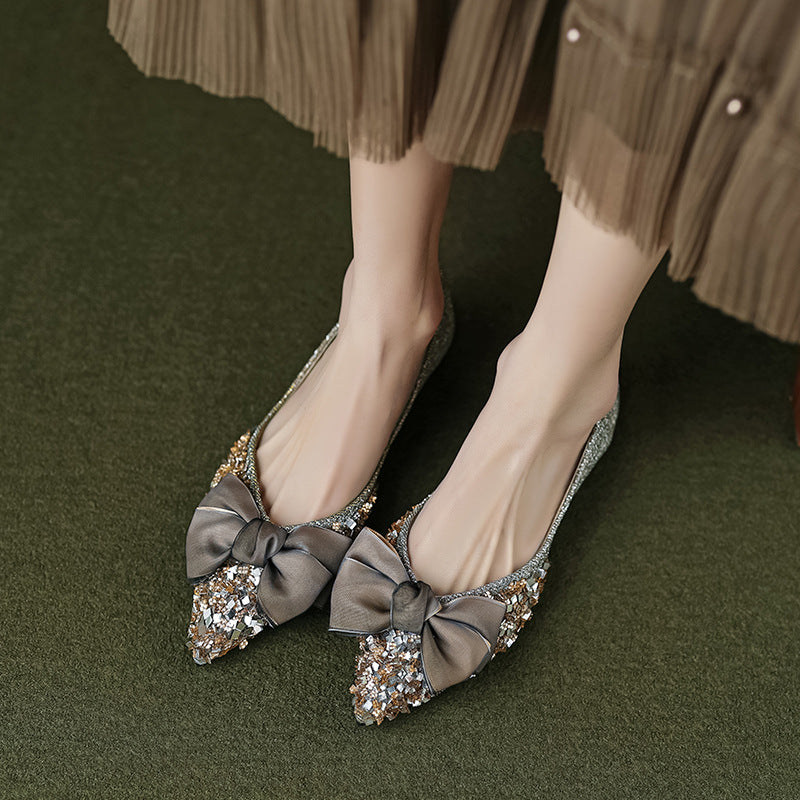 Women’s Pointed-Toe Bow Flat Shoes