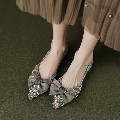 Women’s Pointed-Toe Bow Flat Shoes