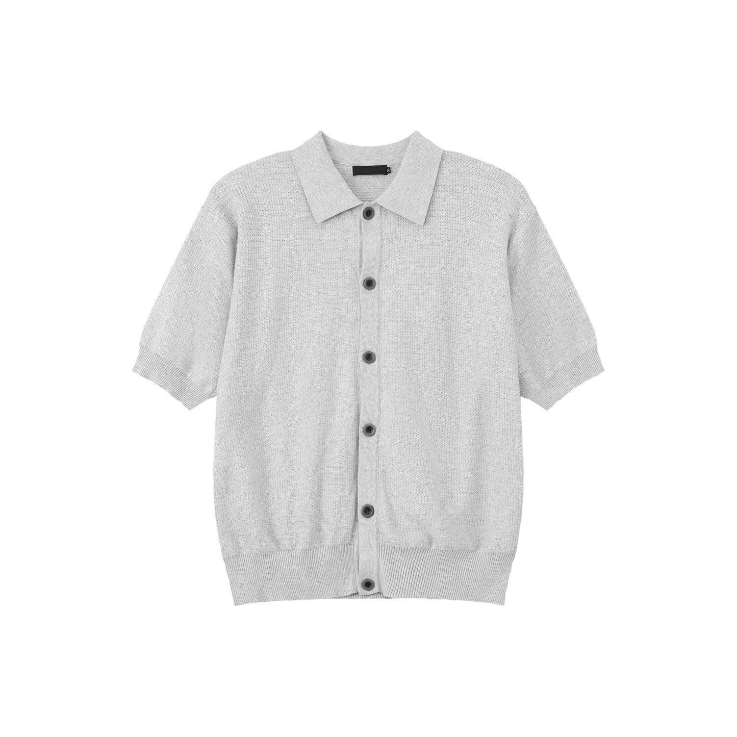 Men’s Old Money Vintage Knit Cardigan Polo Shirt