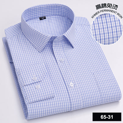 Men’s Cotton Plaid Long-Sleeve Casual Shirt