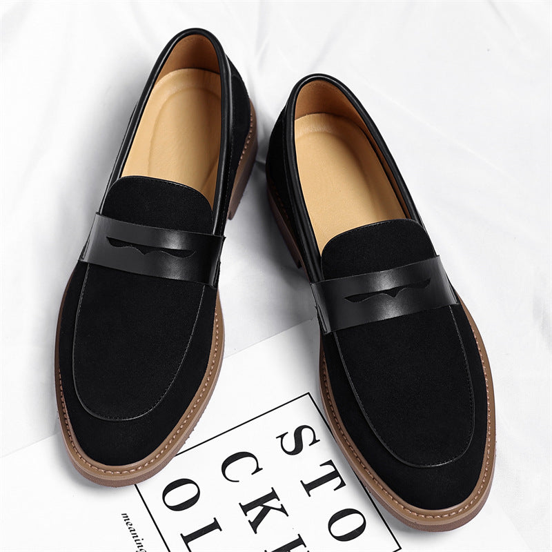 Men’s Vintage Matte Leather British Loafers