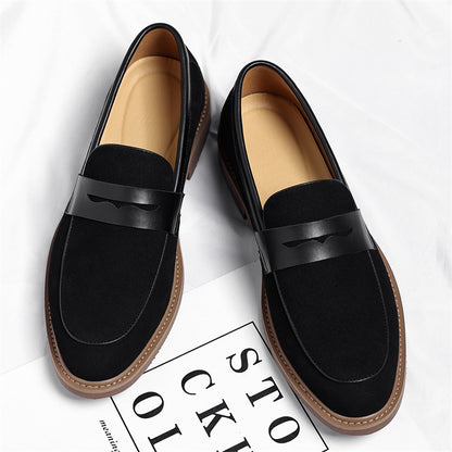 Men’s Vintage Matte Leather British Loafers
