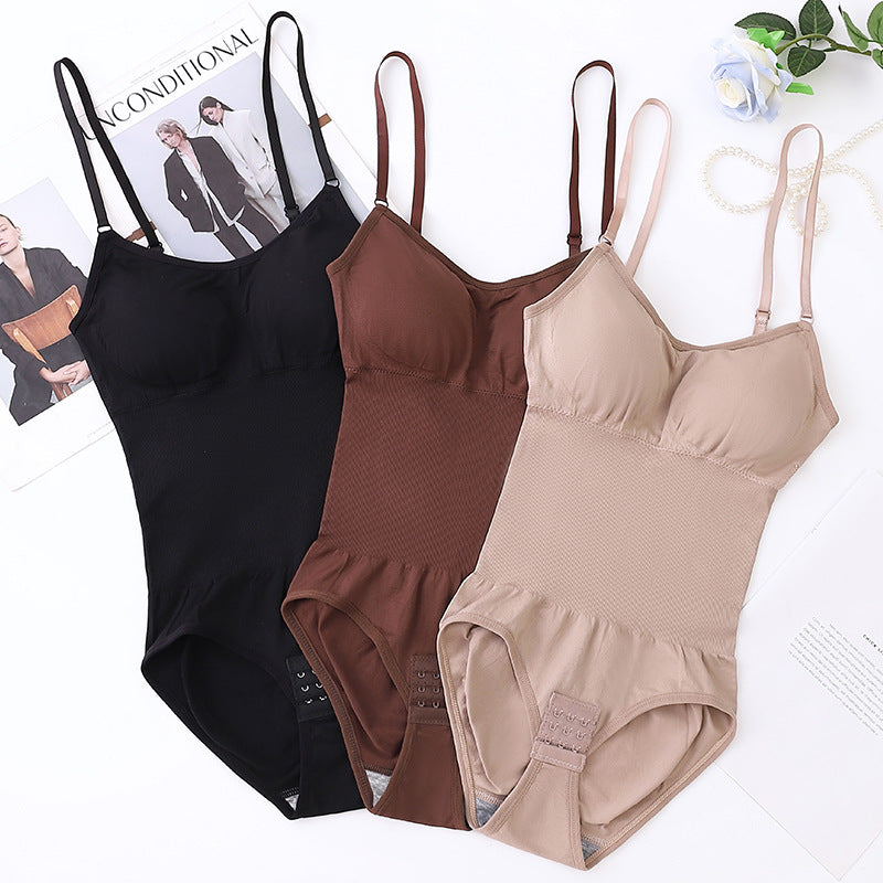 [With chest pads] Upgraded version of body shaping, one-piece abdominal lift, buttock lift, corset, tight suspender shaping slimming body suit