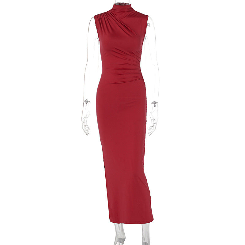 Women’s High-Waist Sleeveless Slit Maxi Dress