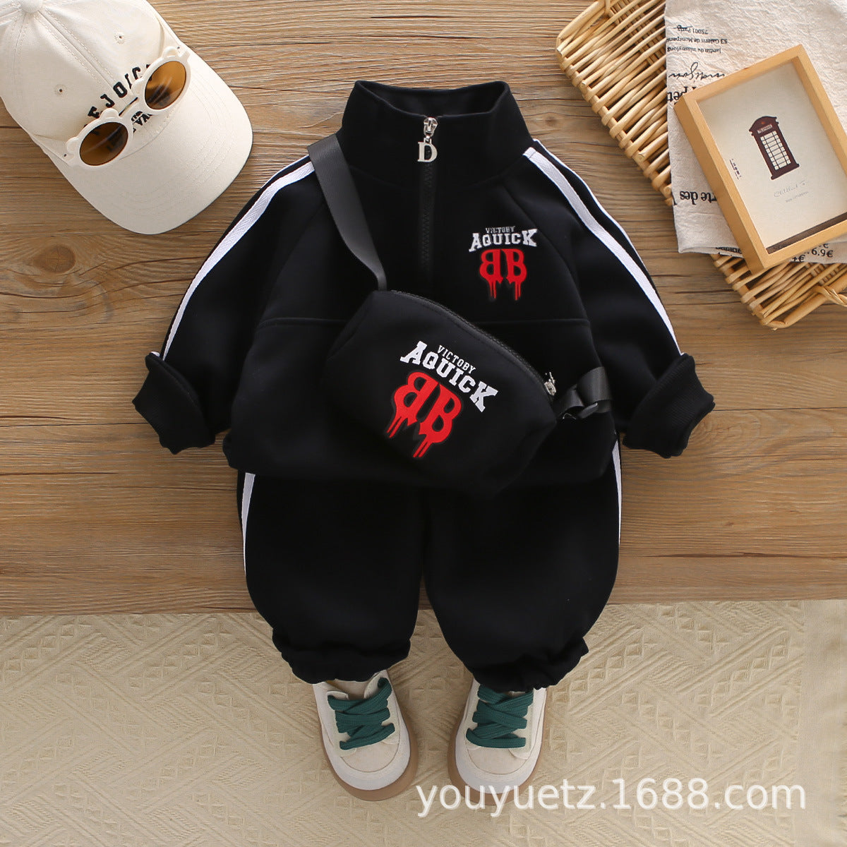 Baby Boys’ Embroidered Jacket 3-Piece Set