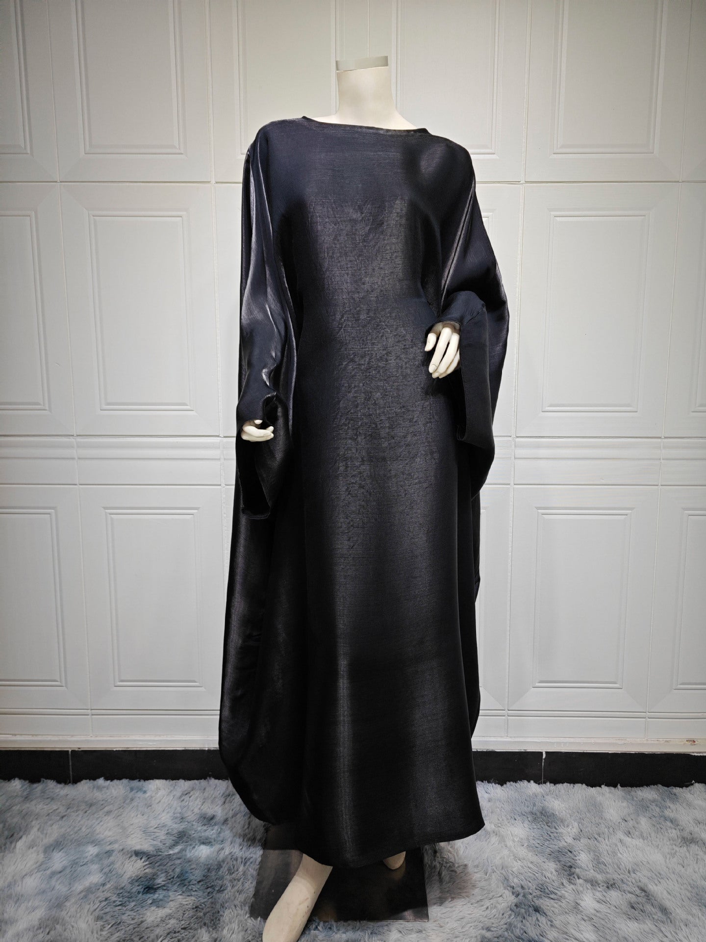 Women’s Satin Waist Tie Modest Dress