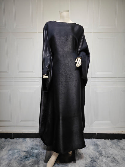 Women’s Satin Waist Tie Modest Dress