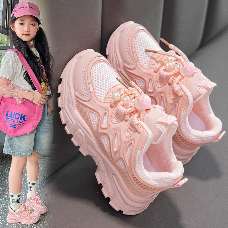 Girls’ Breathable Mesh Casual Sneakers
