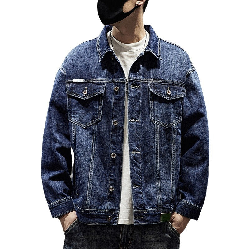 Men’s Plus Size Heavyweight Retro Denim Jacket
