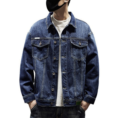 Men’s Plus Size Heavyweight Retro Denim Jacket