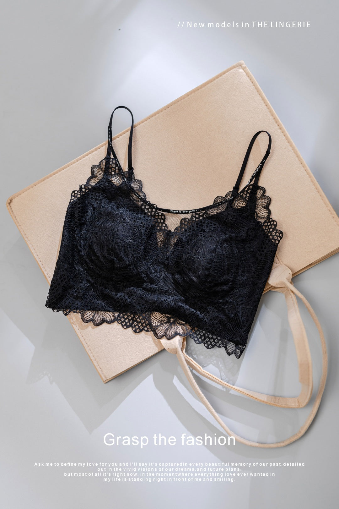 Women’s Lace Letter Wireless Camisole Bra