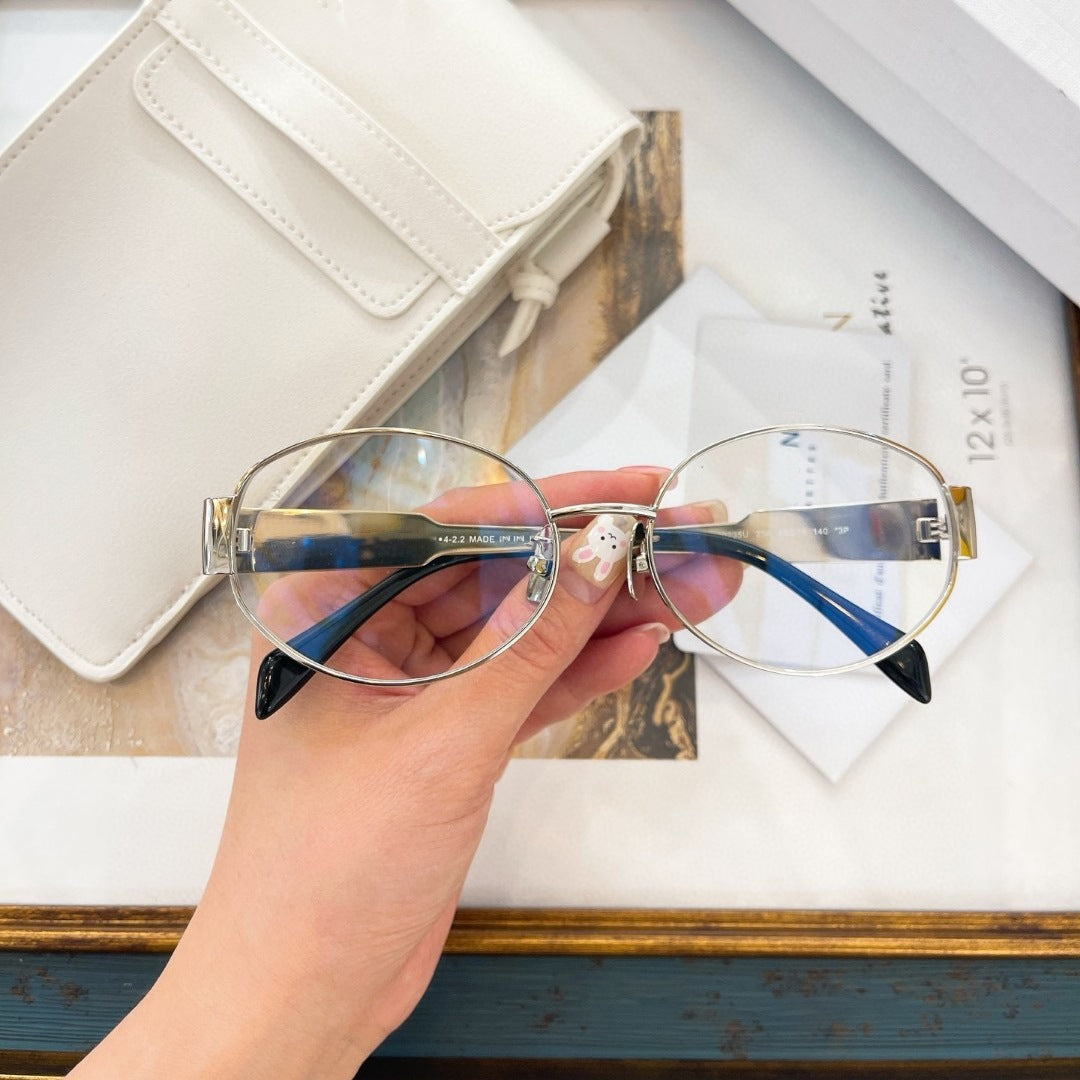 CL new Arc de Triomphe fashion sunglasses for women, 40235, influencer style, metal oval frame Zeiss lens sunglasses